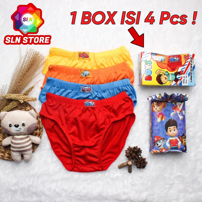 (4Pcs) CELANA DALAM ANAK HT MAN KIDS SPORTY 1 BOX ISI 4 PCS HTK-134