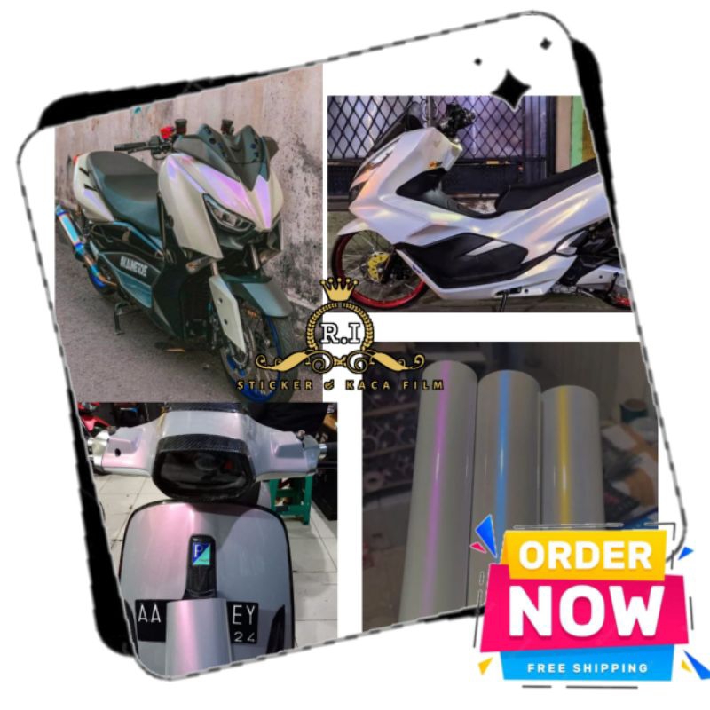 stiker skotlet putih lembayung sticker scotlite white bunglon scotlet mutiara