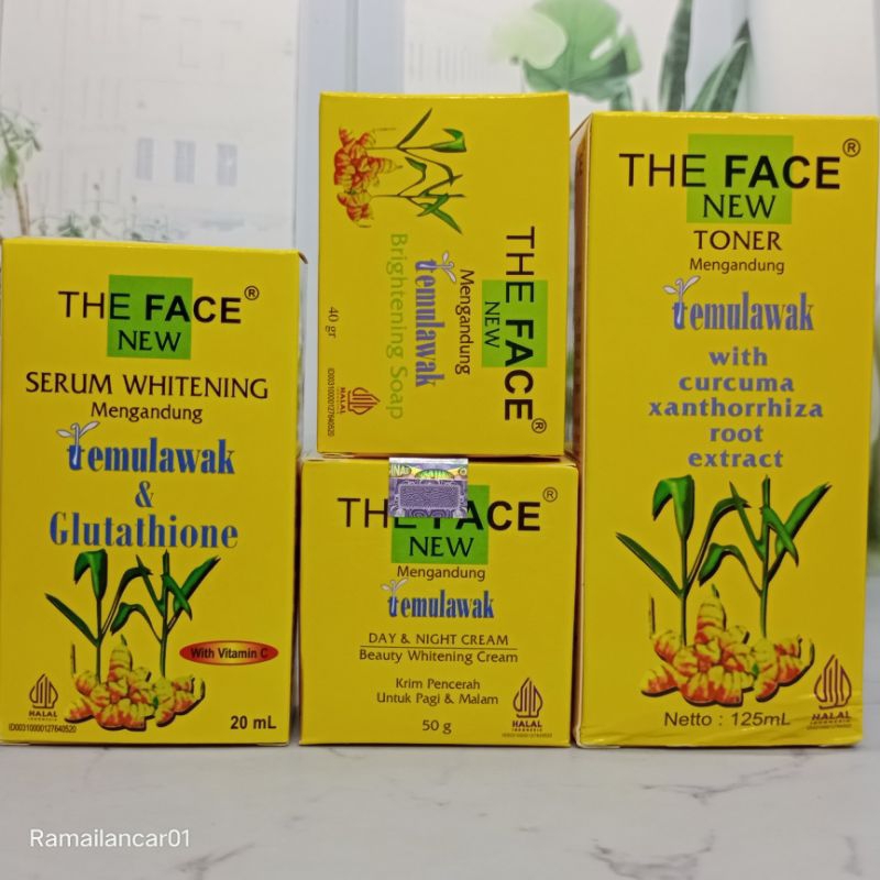 Paket Temulawak The Face 5in1 Ori BPOM sabun toner serum cream siang malam