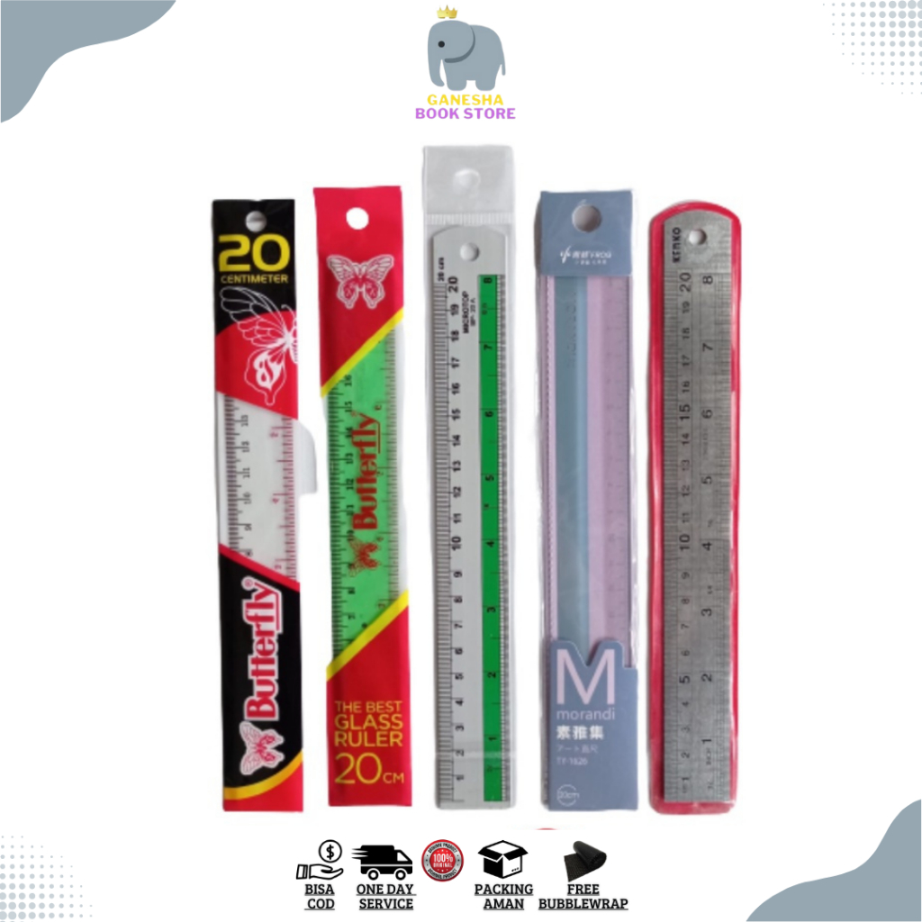 

Penggaris 20cm / Penggaris Besi 20cm / Penggaris Butterfly, Faber Castell 20cm