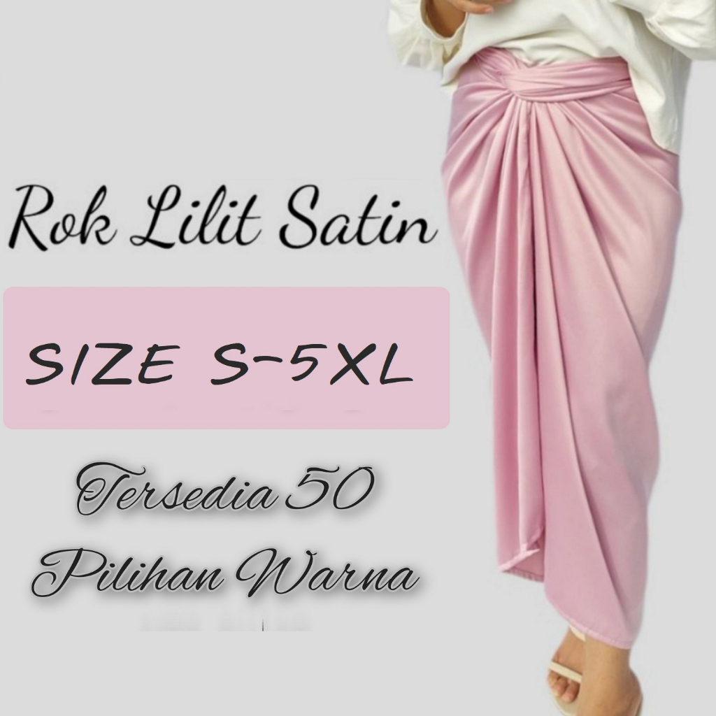 Rok lilit Wrap skirt polos | Tersedia 70 Pilihan Warna &amp; Size Up To 5XL Free Ring Gasper | Bahan Satin Velvet Premium