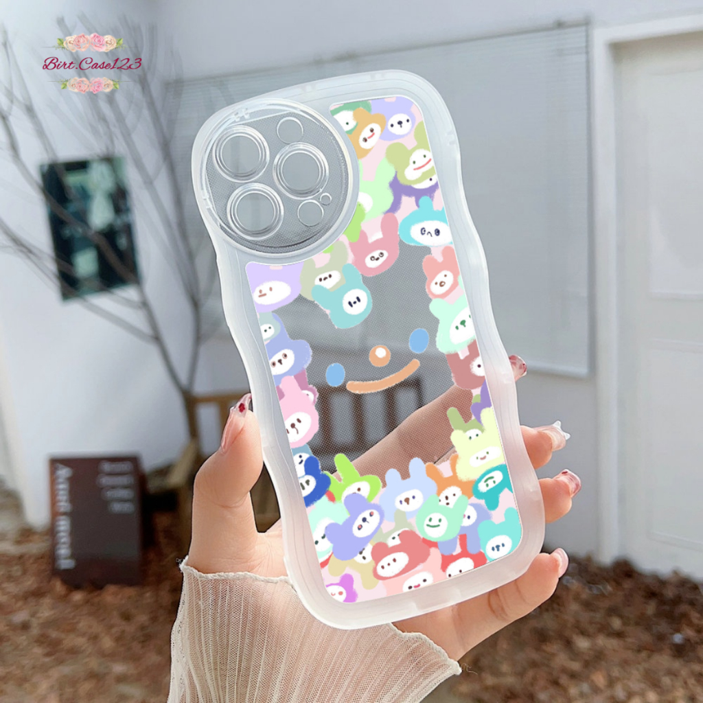 CUSTOM SOFTCASE WAVE GELOMBANG CLEAR CUSTOM KIMBOL FOR IPHONE 7 8 7+ 8+ X XS XR XS MAX 11 12 13 14 PRO MAX PLUS BC7500