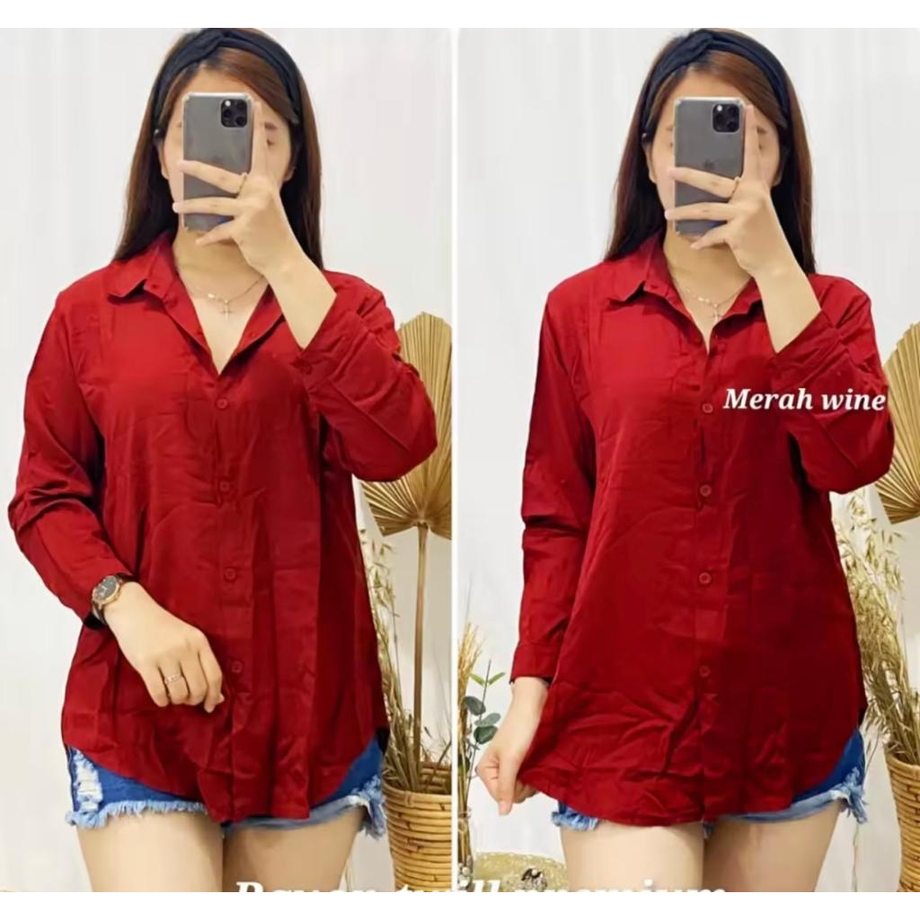 Blouse Keren/Kemeja Wanita/Atasan Wanita/Kemeja Satin/Blouse Rayon Premium