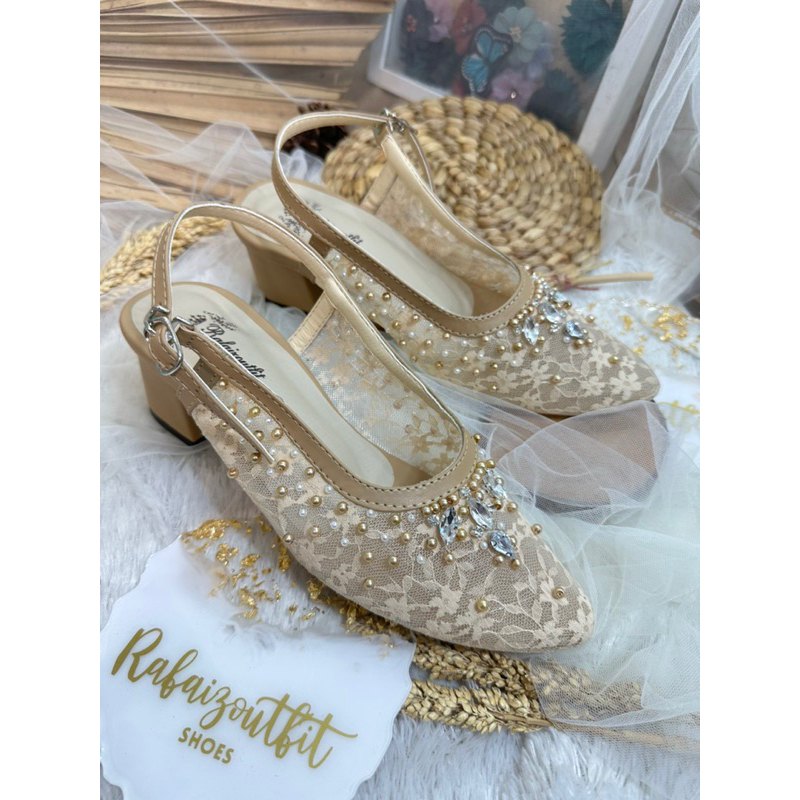 sepatu wanita keisya nude 5cm chunky