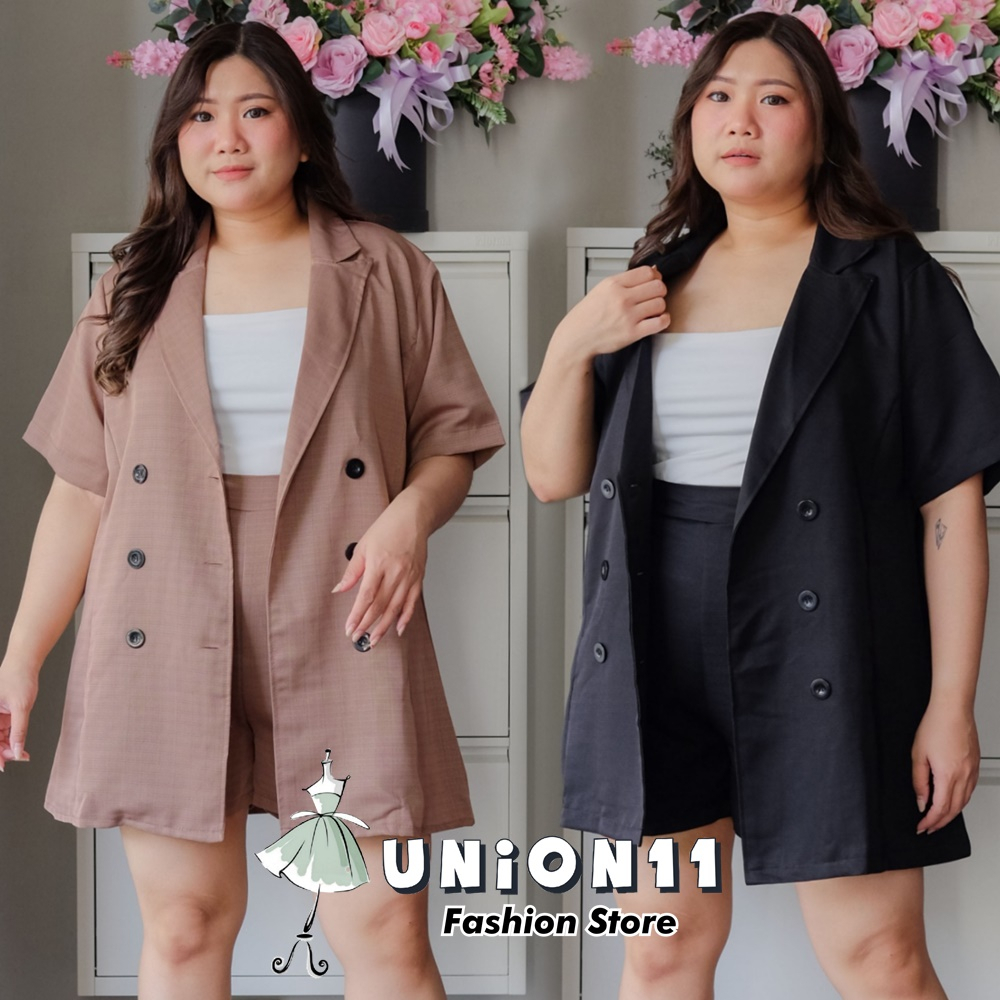 UNION11 - SET BLAZER WANITA JUMBO / STELAN WANITA JUMBO / STELAN BIG SIZE XXXL WANITA / SETELAN JUMBO WANITA LD 120 BLITZA