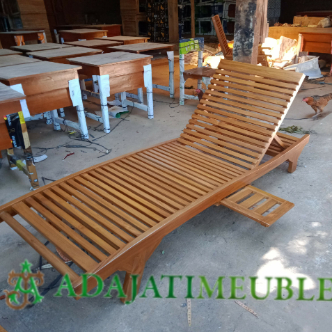 sunbed lounger kursi kolam renang pool lounger kayu jati outdoor