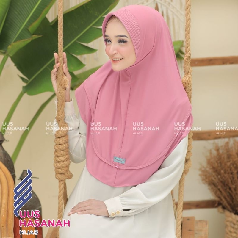 (Uus Hasanah) ZINET •jilbab instan jersey ballerina•hijab instan list mutiara