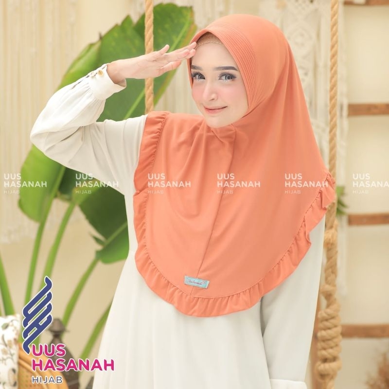 (Uus Hasanah) ZEVA •jilbab instan jersey ballerina•hijab instan pet rempel