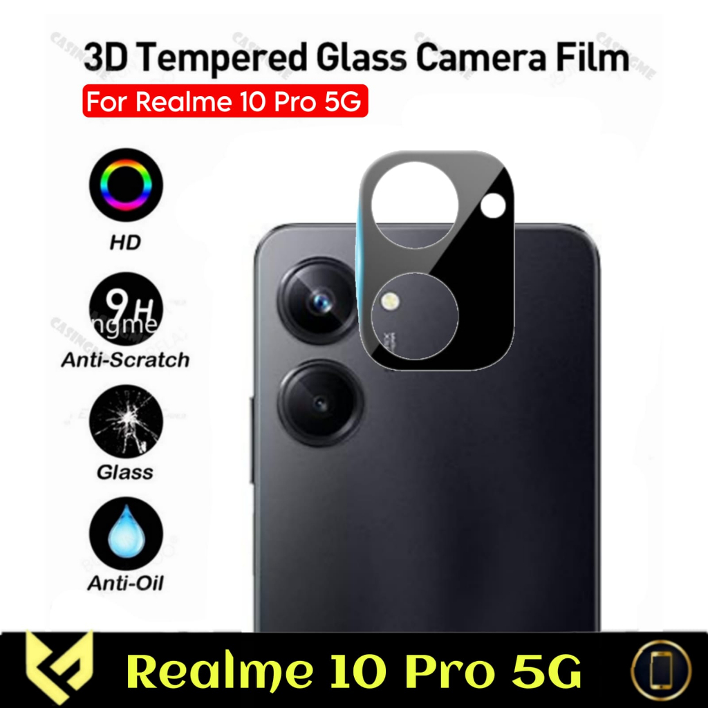 Promo Tempered Glass Camera REALME 10 PRO 5G / REALME 10 4G / REALME 10 PRO PLUS Anti Gores Camera Full Black Belakang pelindung lensa camera Frame Black - Fids Stor