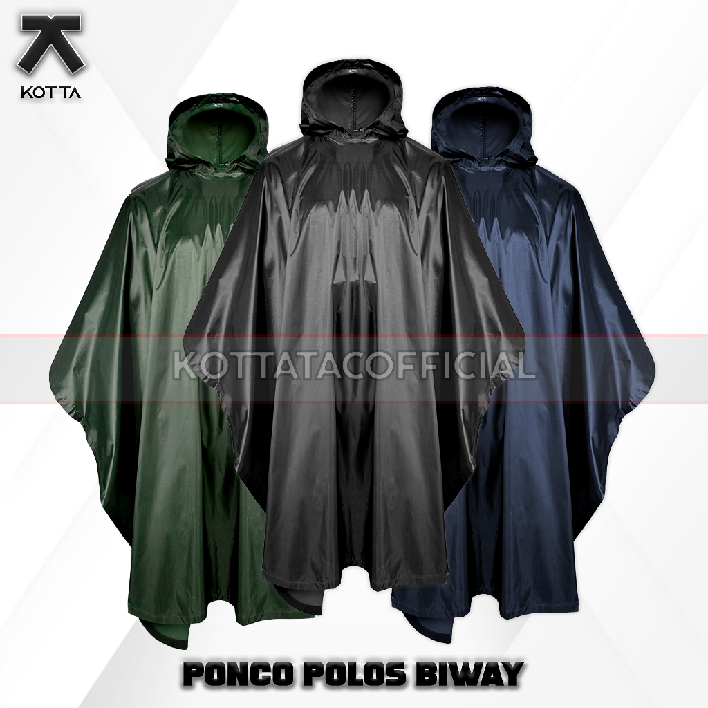 PONCO JAS HUJAN POLOS MODEL KELELAWAR HITAM NAVY HIJAU ARMY