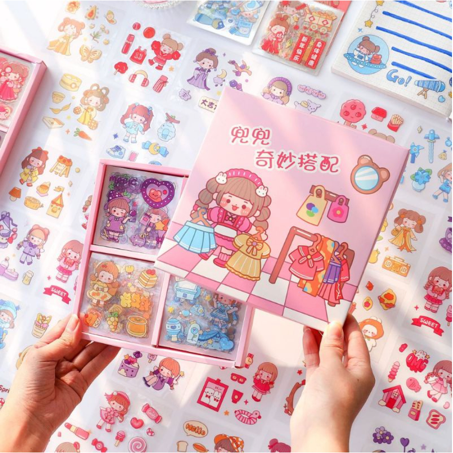 

Scrapbook Korea Momo 100 Lembar Stiker Waterproof Sticker Botol Minum Tumblr Viral Lucu Korea DIY MLD 307
