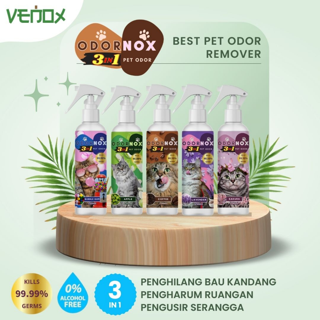 ODORNOX - Spray Pet Odor 3IN1 Penghilang Bau Kotoran Kandang Hewan Kucing Anjing Kelinci Pengharum Ruangan Pengusir Serangga