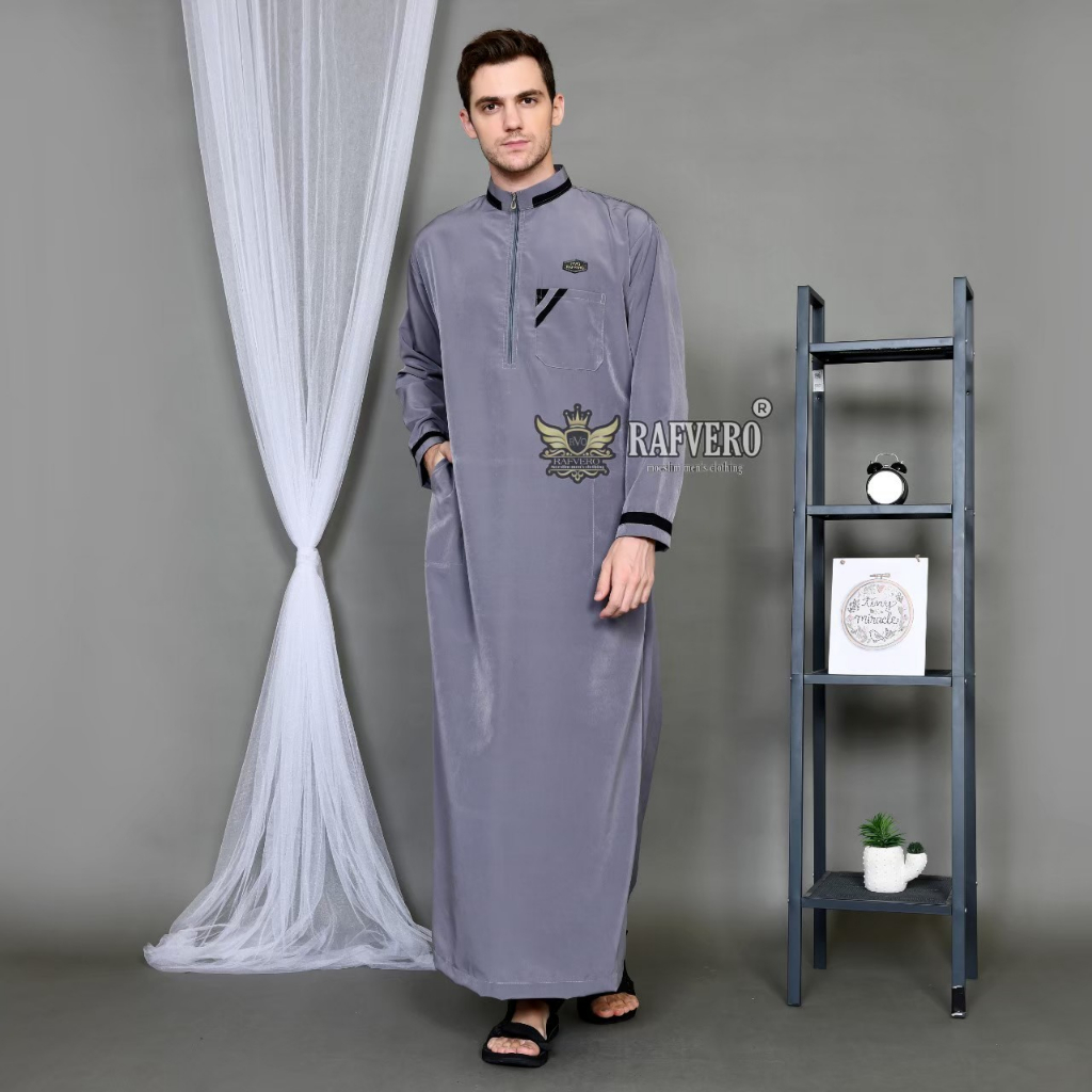 Jubah gamis LIST simple - baju muslim cowok - koko pria dewasa