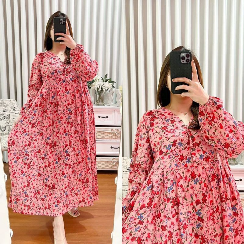 DRESS RAYON KANCING DEPAN BUSUI FRIENDLY GINA