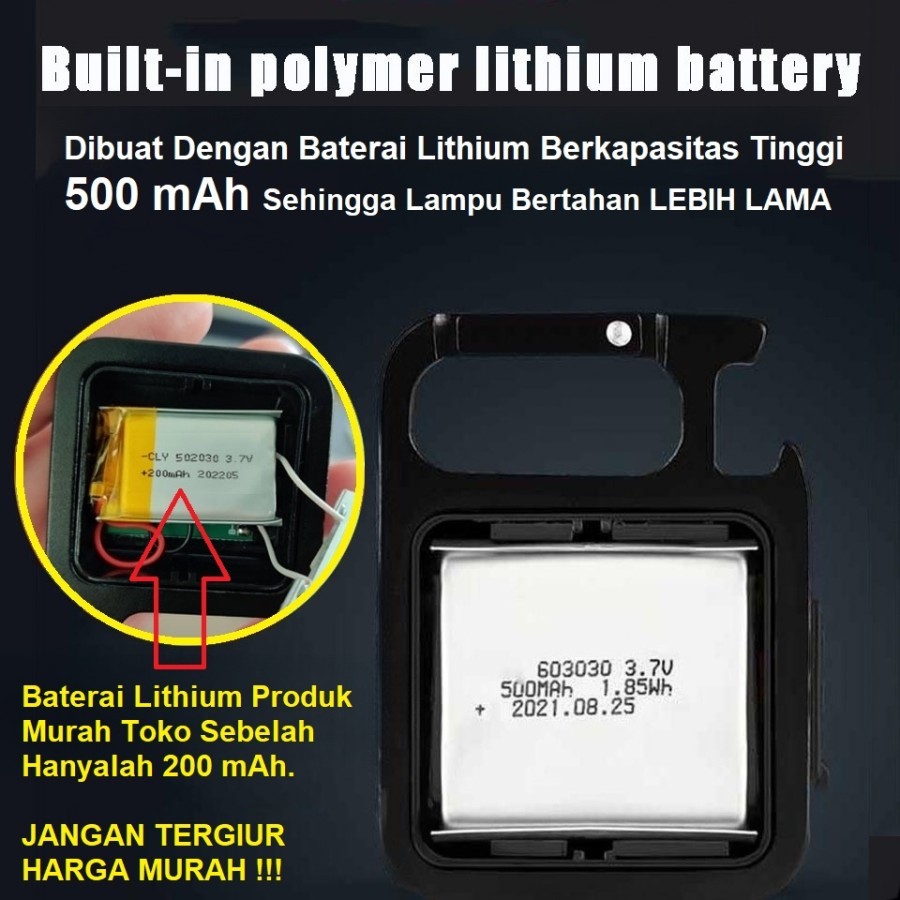 Lampu LED COB Magnet Mini Lampu Gantungan Multifungsi Super Terang