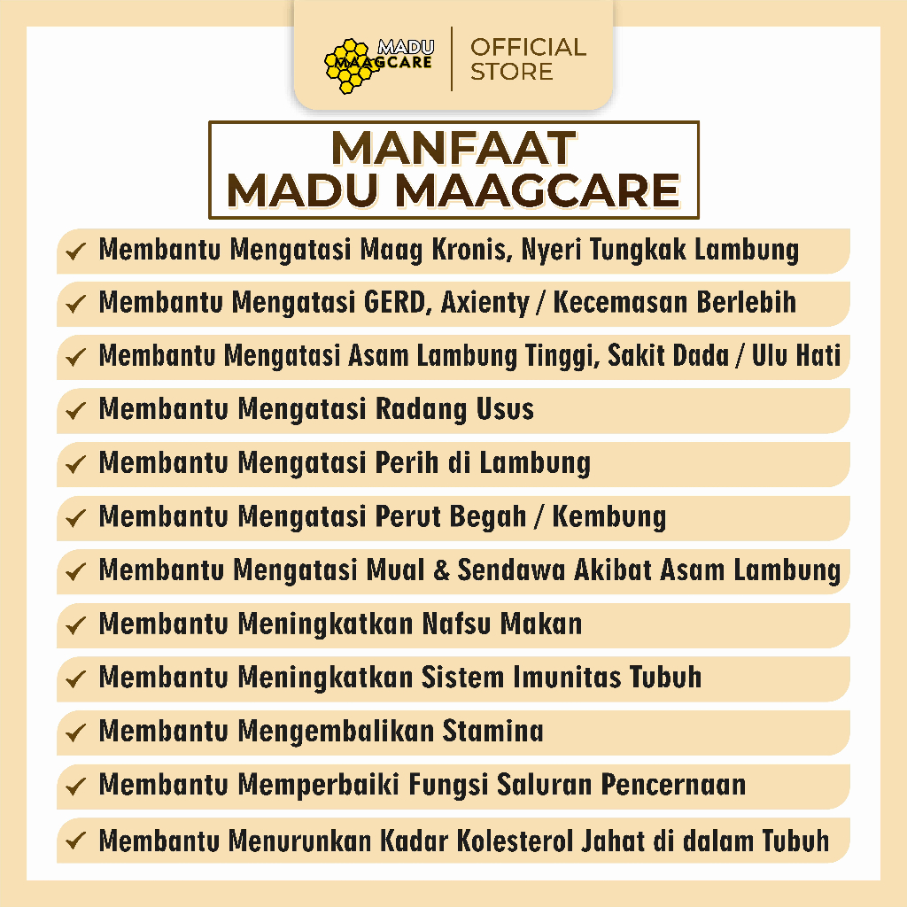 Maagcare [Paket 2 Botol] - Madu Maag Kronis Gerd Asam Lambung Tukak Lambung HALAL BPOM