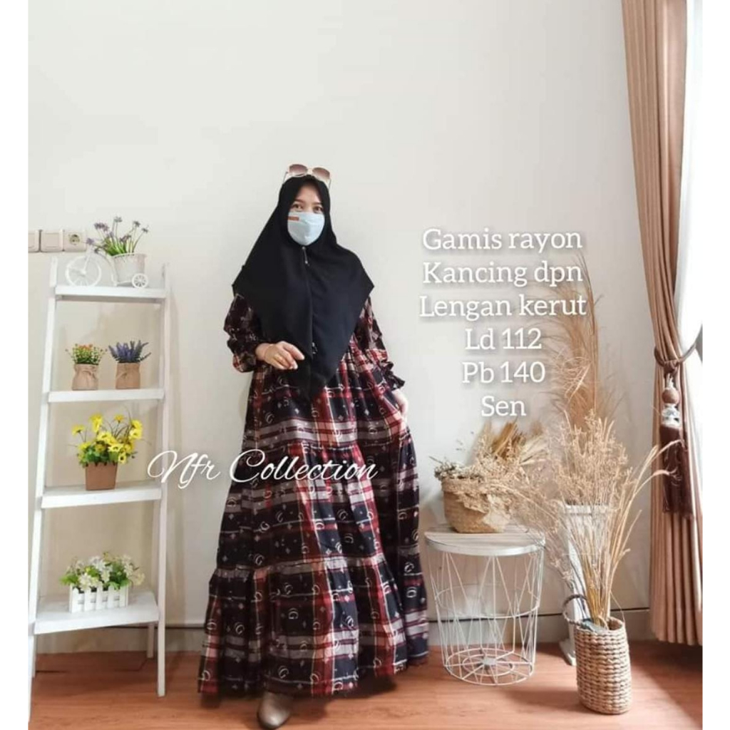 julians gamis rayon kotak kotak susun busui allsize ld 112 julians mayung