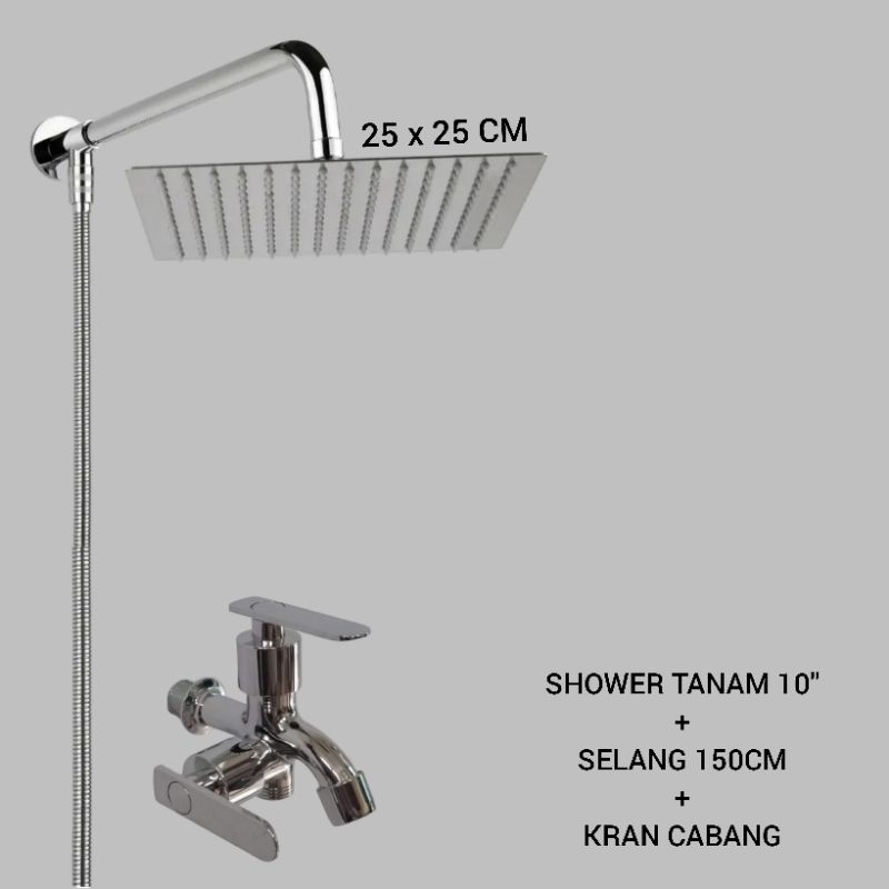 SHOWER TANAM TANPA BOBOK PAKET KRAN CABANG/WALL SHOWER STENLIES/KRAN SHOWER