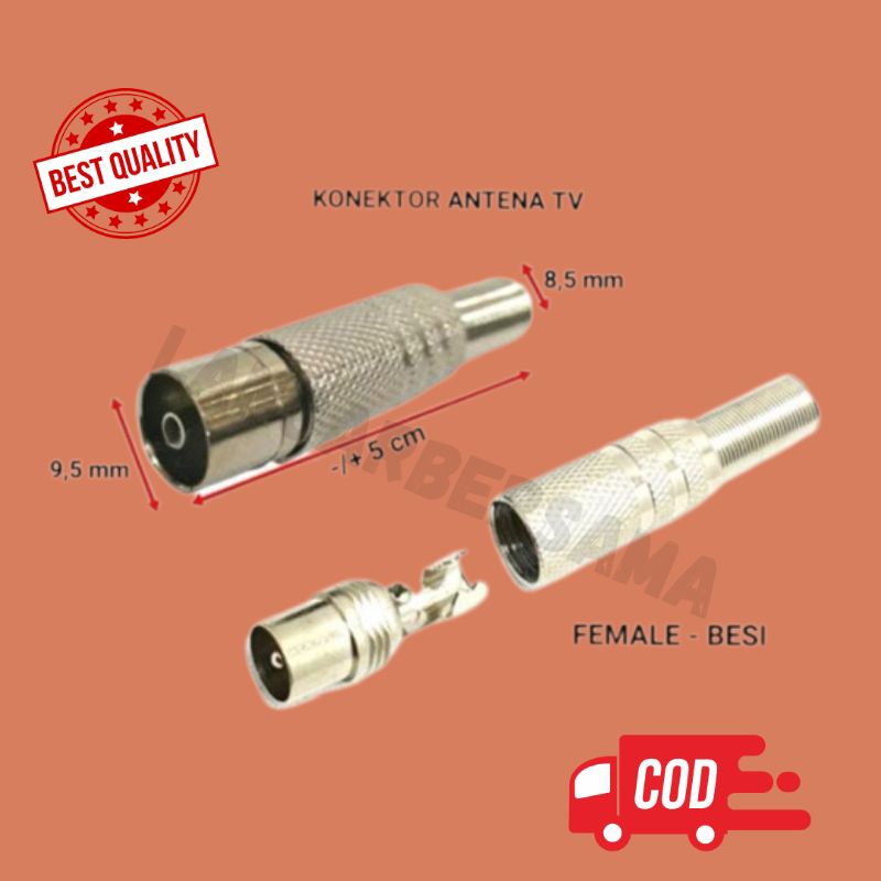 HARGA PER 10 PCS KONEKTOR ANTENA/JEK TV/JACK TV/MALE/FEMALE/JEK ANTENA/JACK ANTENA/CONNECTOR TV