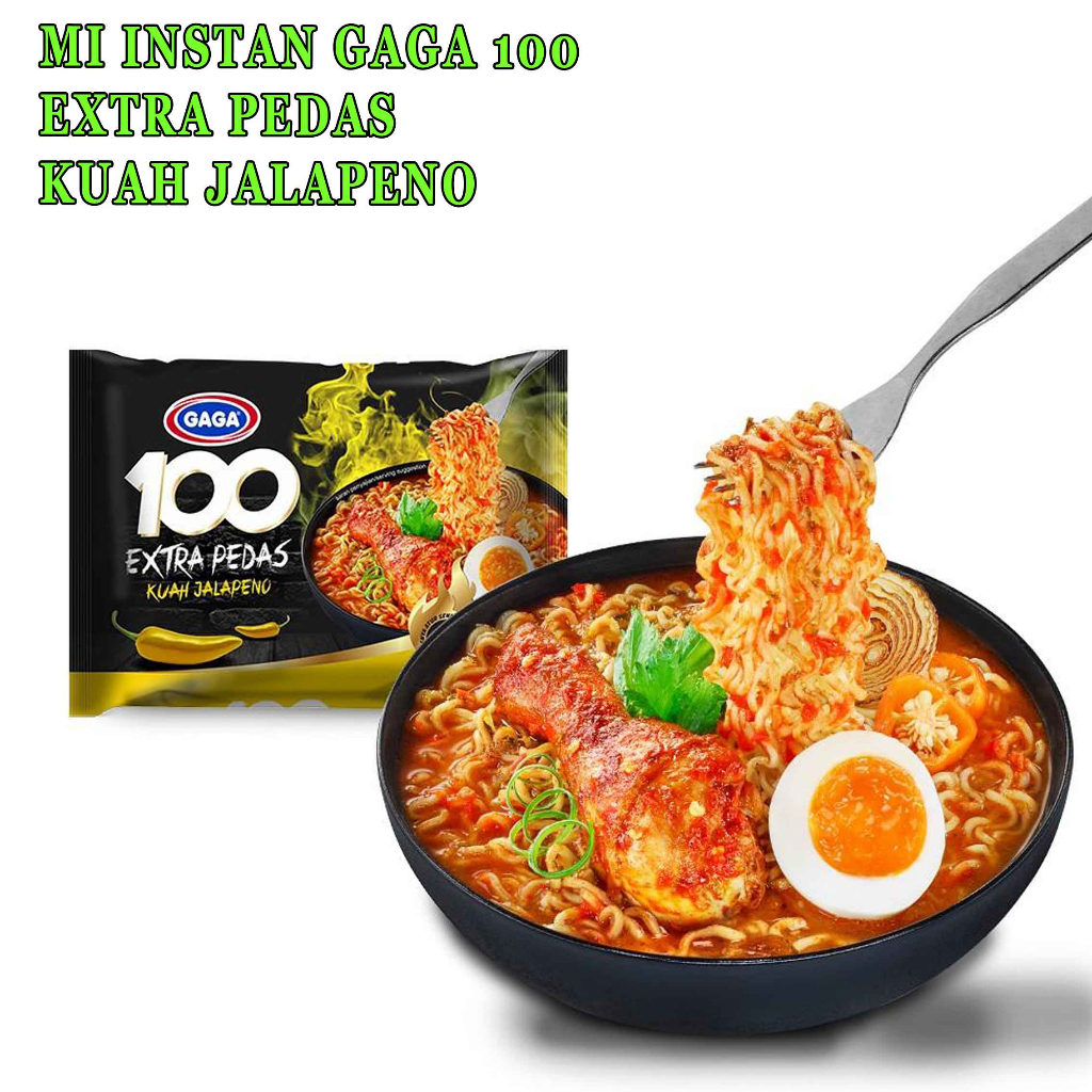 Mie Extra Pedas* Mie Instan Gaga 100* Mie Kuah Jalapeno