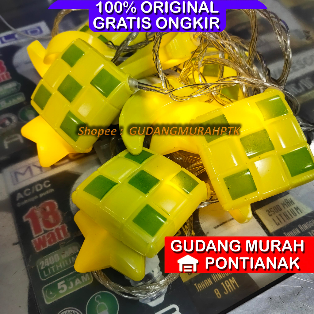 Lampu Seri Ketupat Juntai Bintang Bulan Ketupat