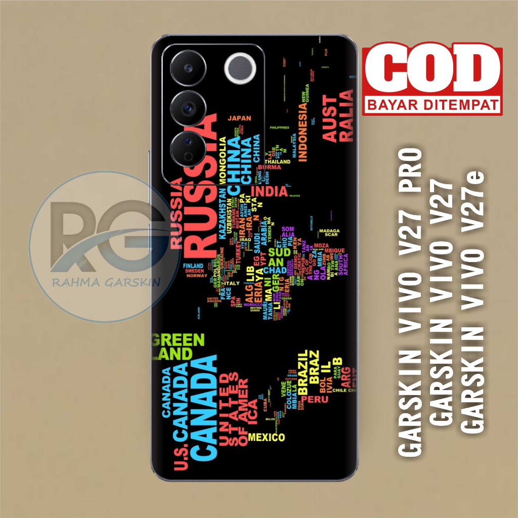GARSKIN STICKER VIVO V27 SKIN VIVO V27e MOTIF PETA - ISI 2PCS SKIN FREE CUSTOM - GARSKIN ANTIGORES V