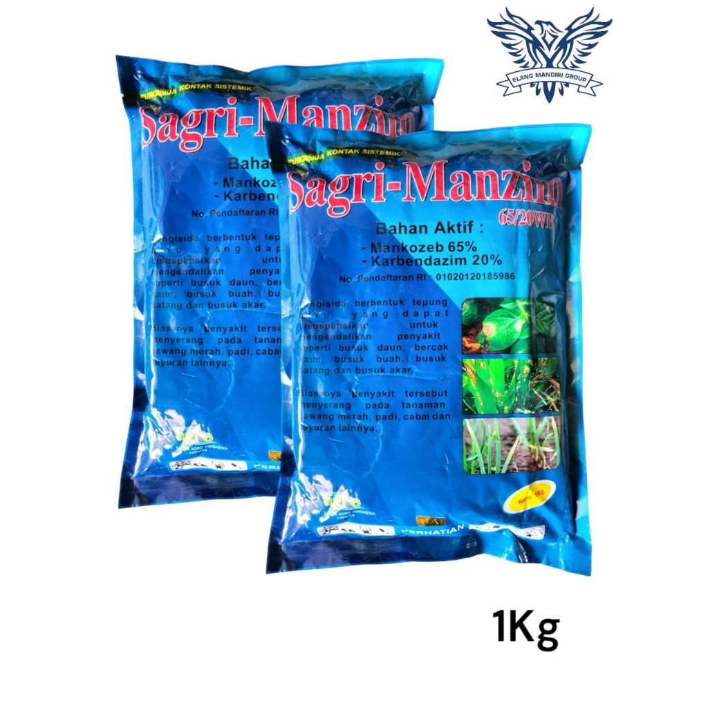 1 DUS Fungisida Sagri-Manzim 65/20 WP SAGRI MANZIM 1kg x 20 pcs Bahan Aktif Mankozeb 65% + Karbendazim 20% Mengendalikan Penyakit Busuk Tanaman