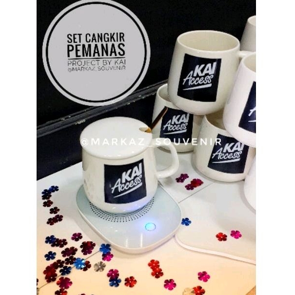 gelas keramik set mug keramik set pemanas cangkir kemarik set pemanas custom