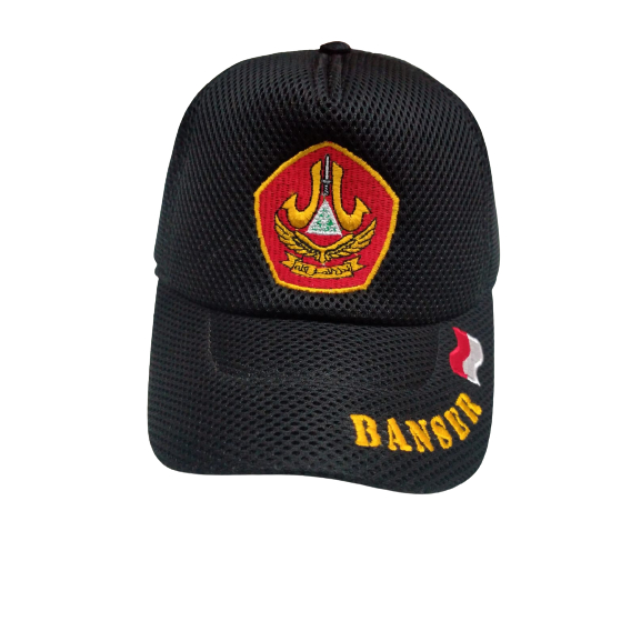 Topi Jaring BANSER MP Topi Banser Merah Putih Jala Hitam