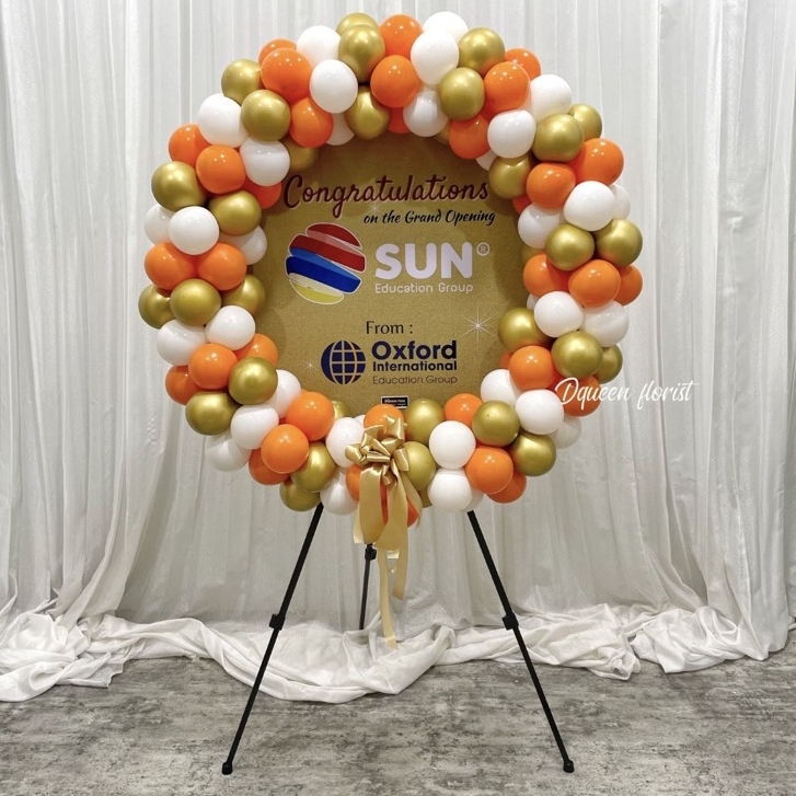Dqueen Florist Papan Balon Unik Indoor Bundar Ucapan Selamat Anniversary Happy Birthday Selamat Ulang Tahun Weddding Nikahan Diameter 100 cm