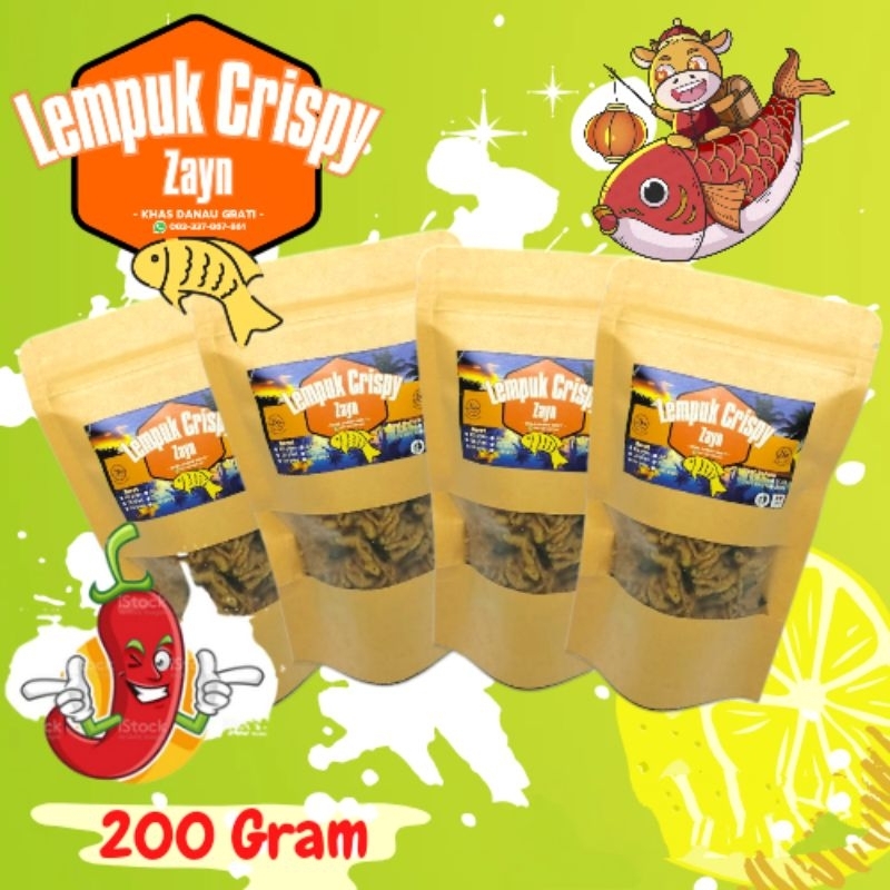 

LEMPUK CRISPY 200 GRAM IKAN KHAS DANAU RANU GRATI