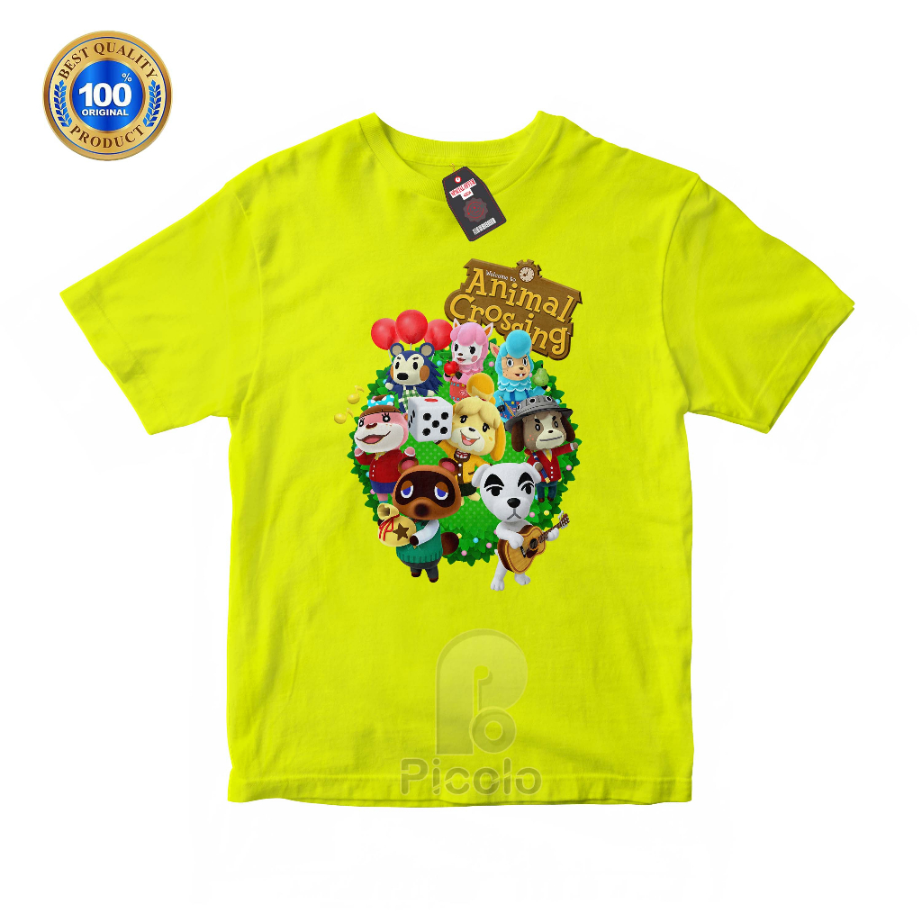 (FREE NAMA) BAJU KAOS ATASAN ANAK MOTIF ANIMAL CROSSING UNISEX Bahan COTTUN