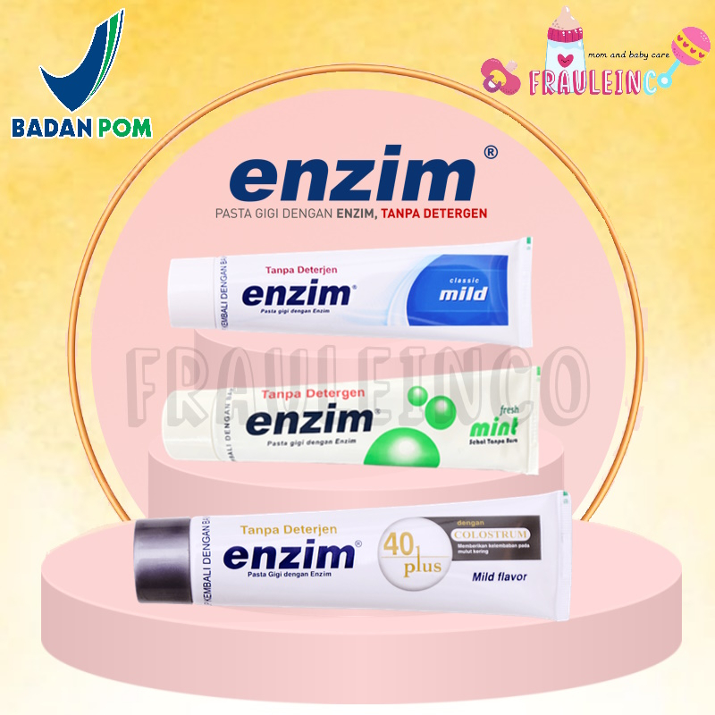 *FRAULEINCO* Enzim 40 Plus Colostrum Mild Flavour 63gr/ 124gr / PASTA GIGI enzim rasa mild / mint