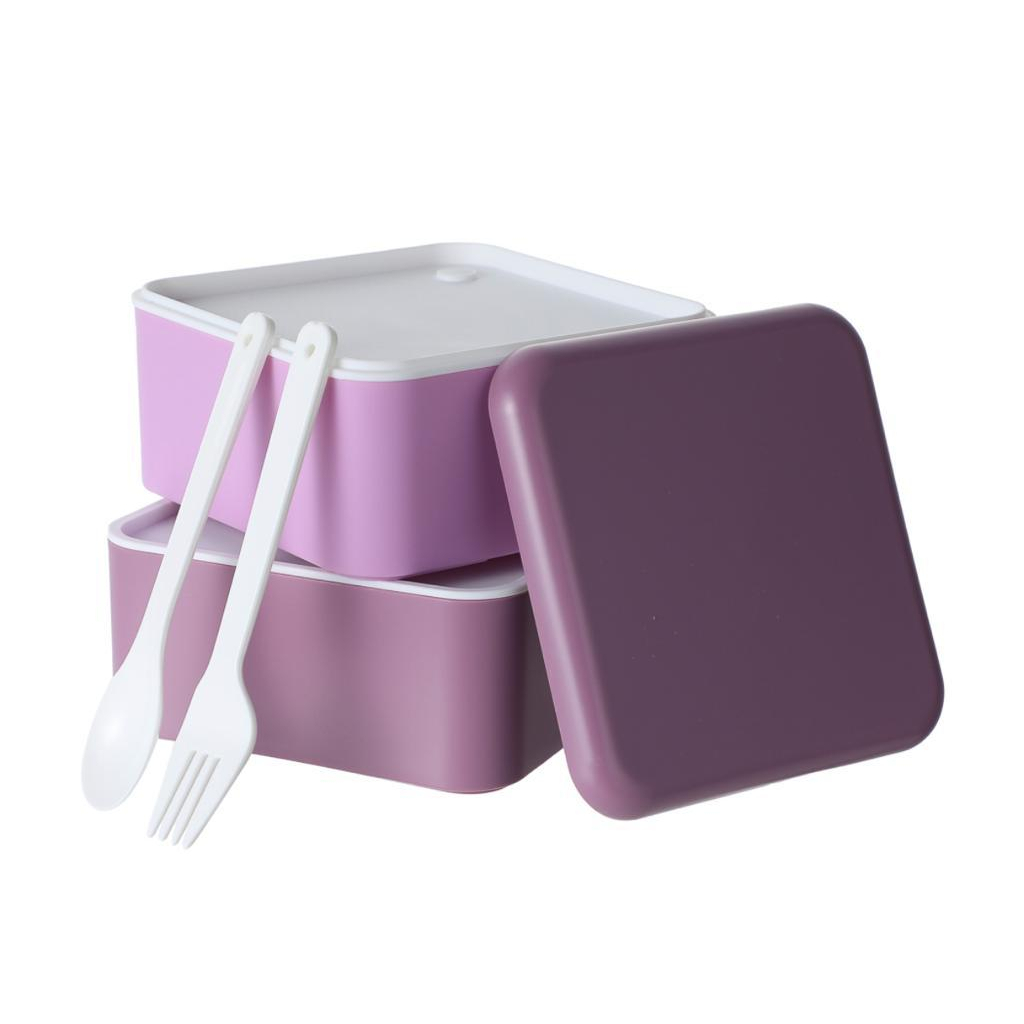 Miniso Square double layer bento box 1600ML kotak makan double layer bento box