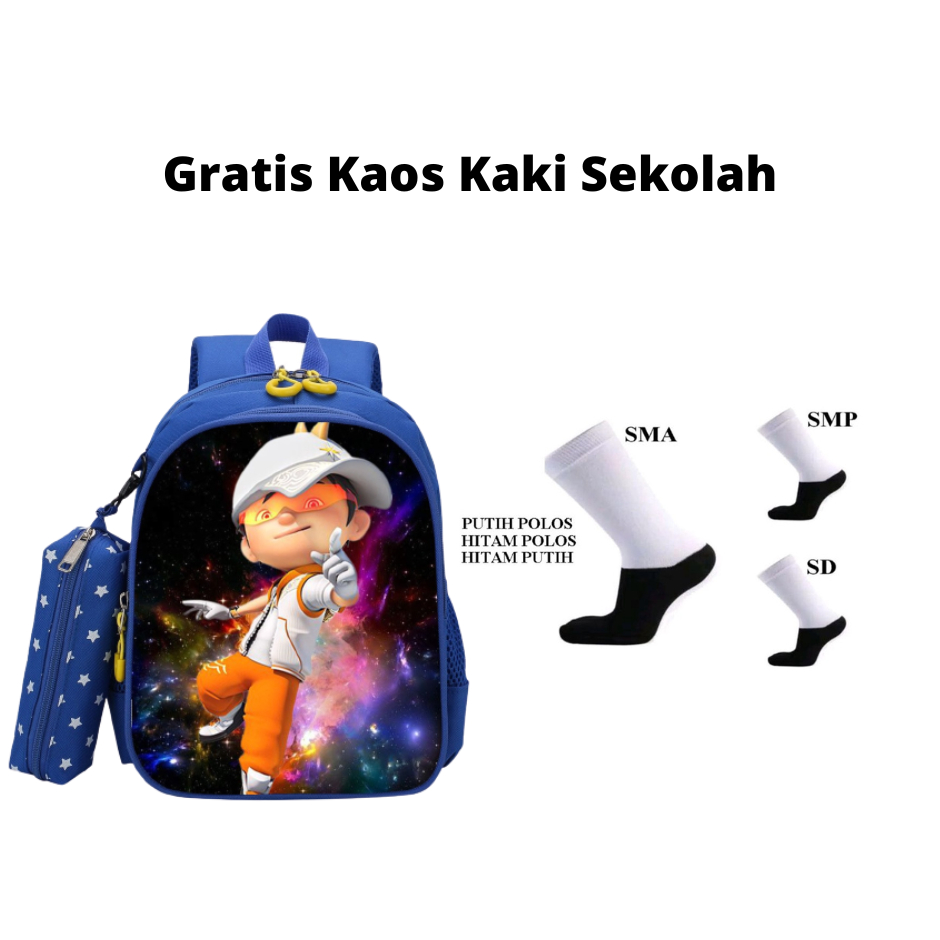 tas sekolah anak laki laki sd tk tas ransel anak boboboy tas anak ngaji jalan jalan santai FREE KAOS KAKI DAN DOMPET PENSIL