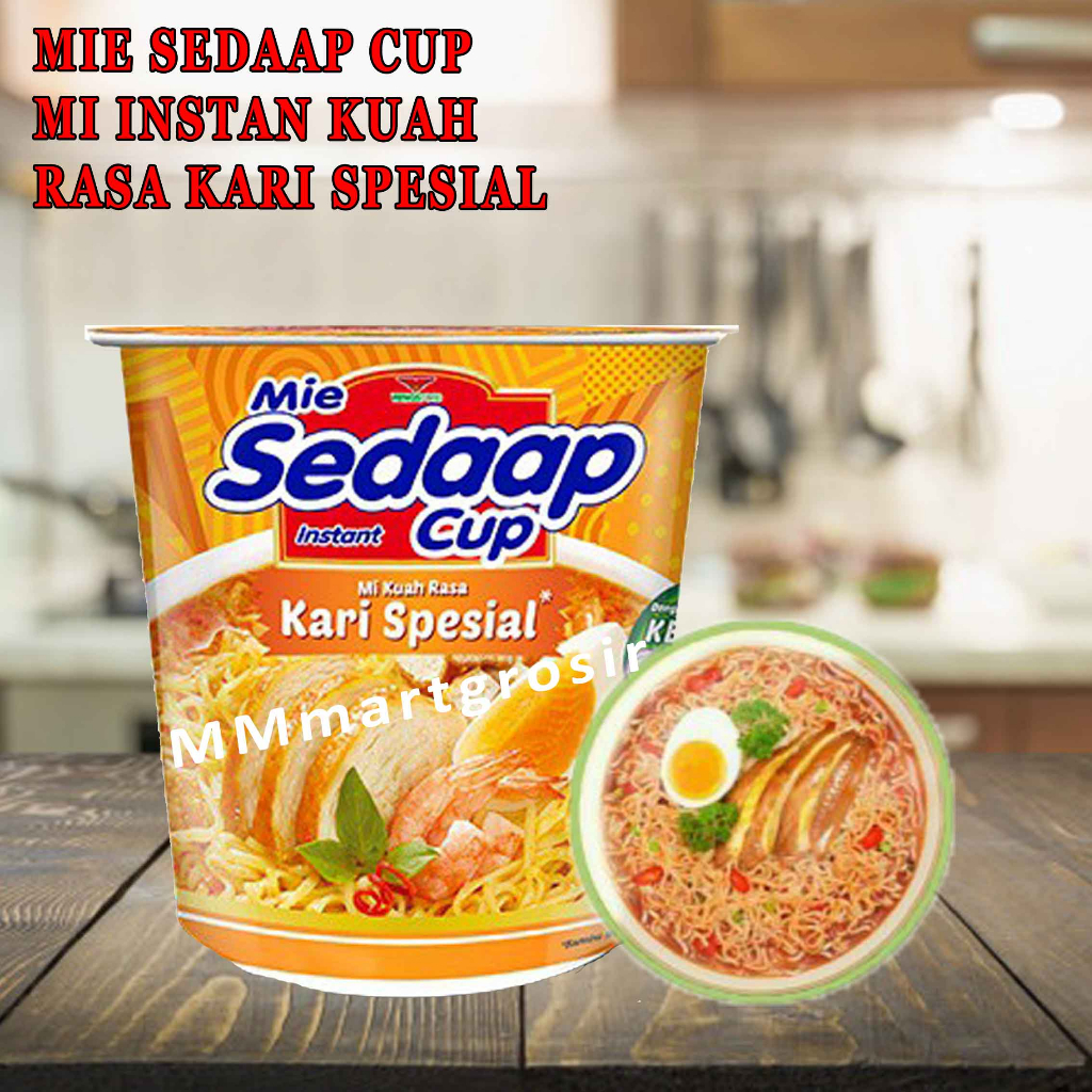 

MIE SEDAP CUP/ MIE RASA KARI SPESIAL/ MIE INSTAN KUAH/ 81g