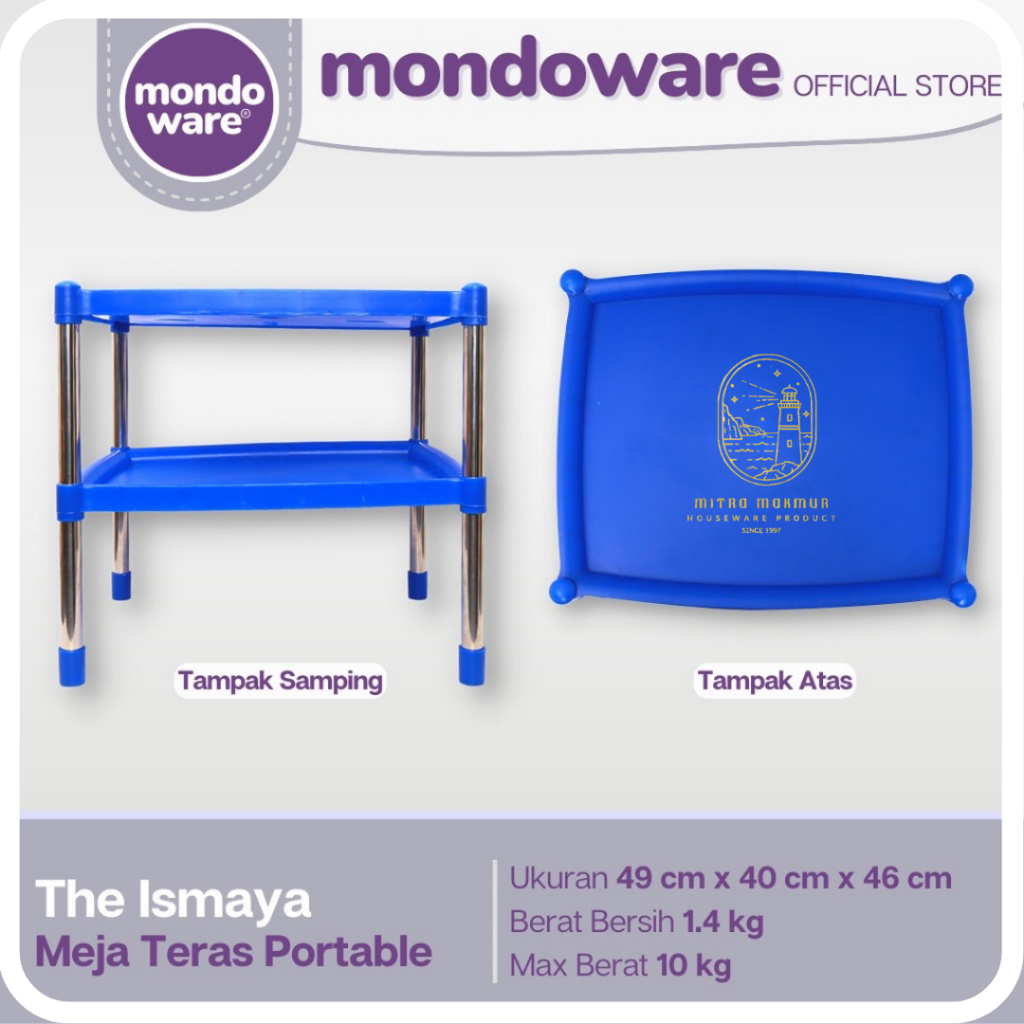 SALE!! MONDOWARE MEJA PLASTIK MEJA TERAS PORTABLE PREMIUM ISMAYA TABLE T4050 MEJA MURAH