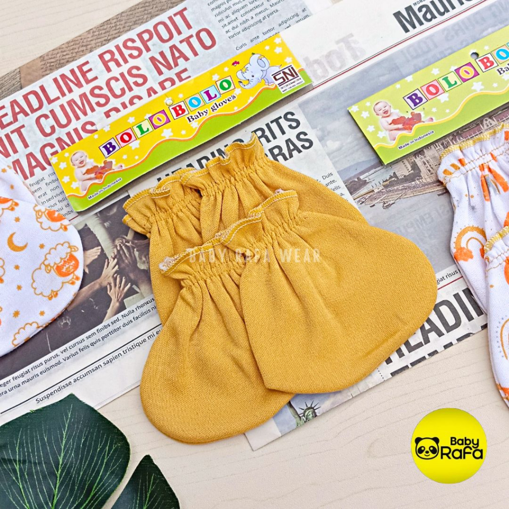 Serian Mustard - 3 pcs/set Sarung Tangan dan Kaos Kaki Bayi MUSTARD SERIES Merk SNI Bolo Bolo