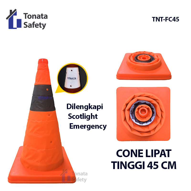 Foldable Traffic Cone Emergency 45 cm / Kerucut Lalu Lintas Lipat