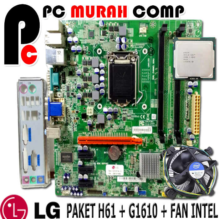 MOBO OEM LGA 1155 H61 PROCESSOR SERI G1610 / G1620 / G1630 PAKETAN MAINBOARD