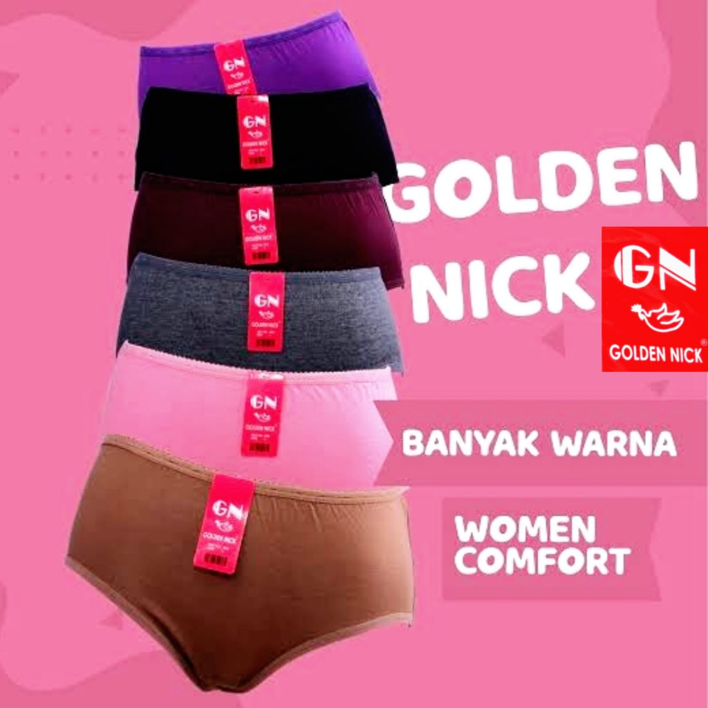 12pcs Celana Dalam Dewasa Golden Nick 937 &amp; 939 Warna Tua Dan Muda