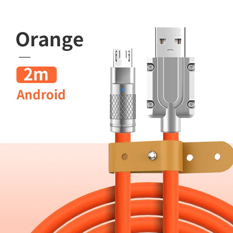 Kabel Type-C Fast Charging 120W 2M USB A to Type-C/Android Durable Silicone Wire