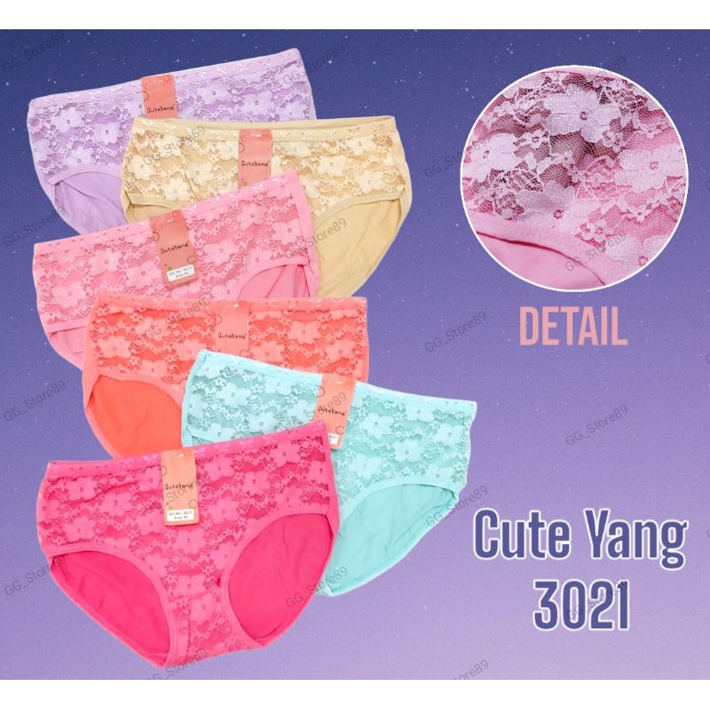 CD Wanita Brukat / Celana Dalam Wanita Brukat Cute yang 3021 size L, XL, XXL ( ISI per BIJI )
