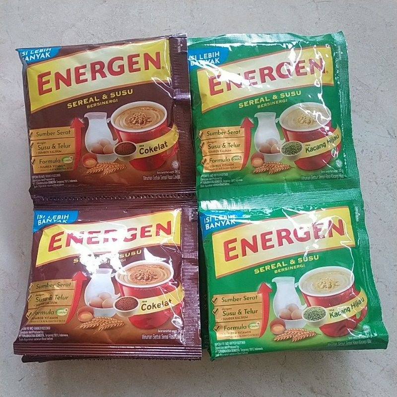 

Energen sereal rasa coklat & kacang hijau kemasan renceng 10x34gr