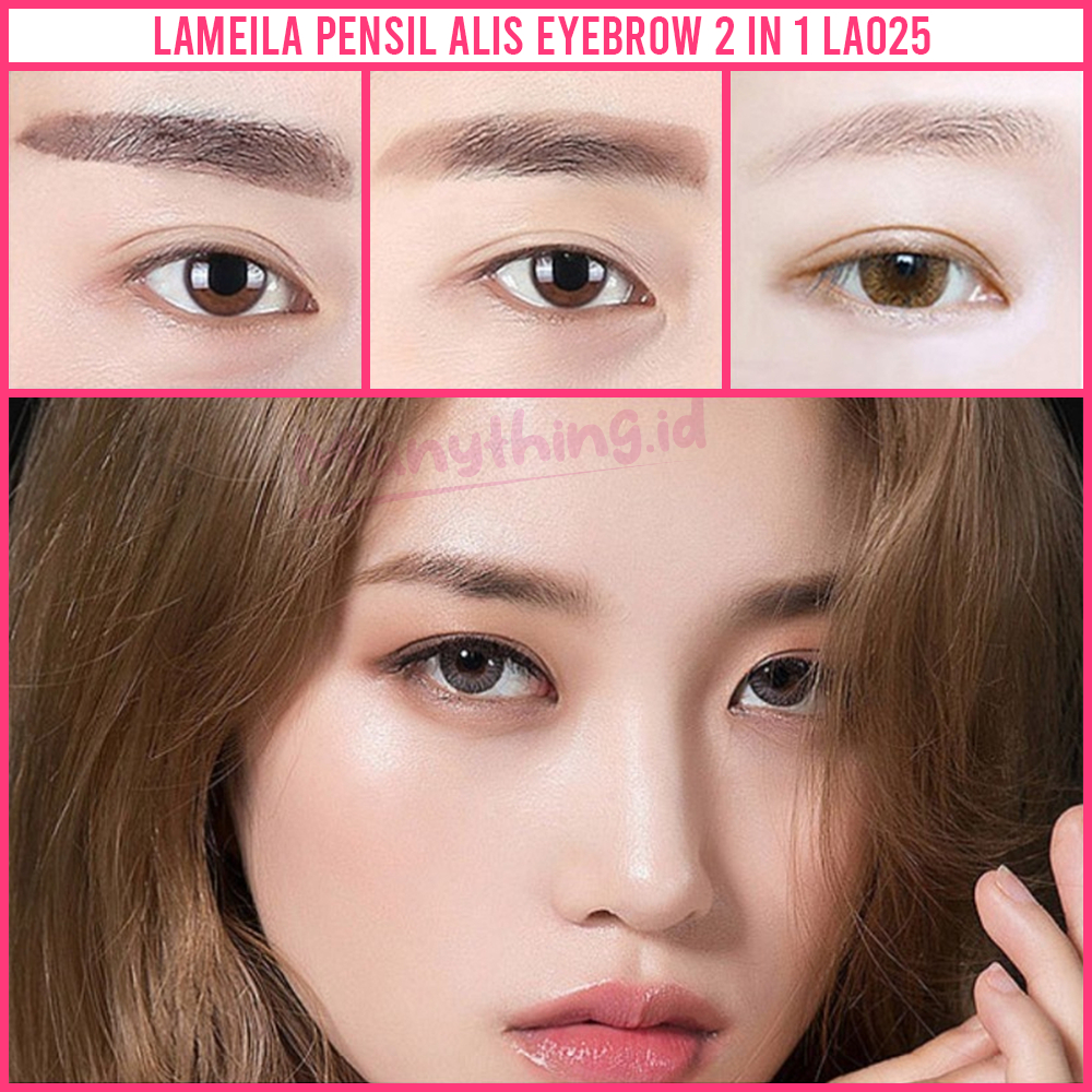 Lameila Pensil Alis Eyebrow 2 In 1 Kepala Ganda 7 Warna Ungu Muda Lilac La025