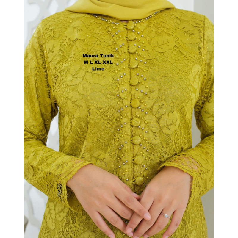 Kebaya Tunik Maura Brukat Payet / Kebaya Busui Brukat Kancing Payet / Kebaya Modern / Kebaya Kondangan / Kebaya Pesta