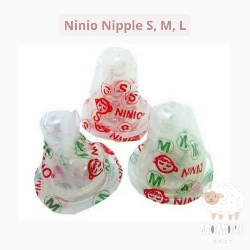 Ninio Dot Nipple Silikon Satuan S M L Dot Botol Susu Bayi