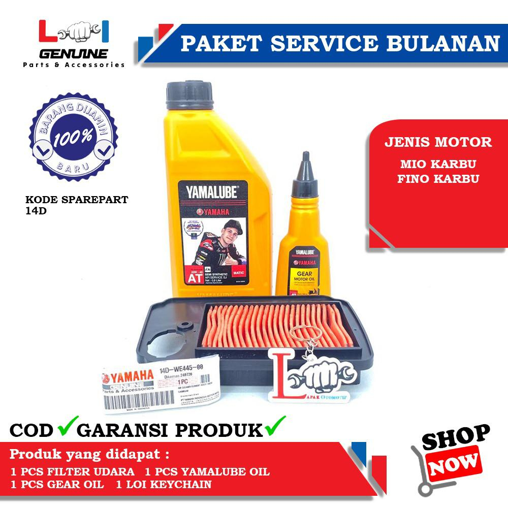 -LOI- PAKET SERVICE BULANAN OLI YAMALUBE MATIC &amp; FILTER UDARA FINO KARBU / MIO SOUL KARBU