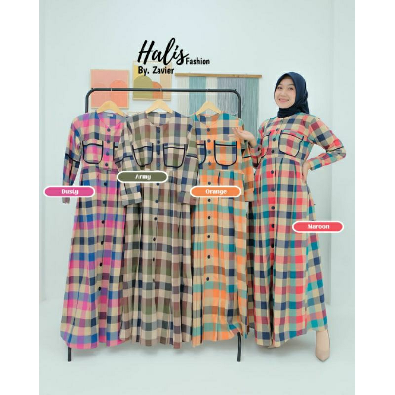 Dress Kotak By Halis Fashion