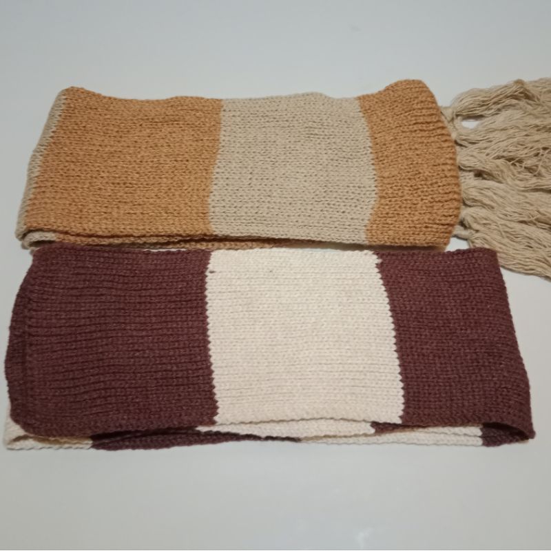 syal/scarf Rajut Hangat polet 2 warna premium